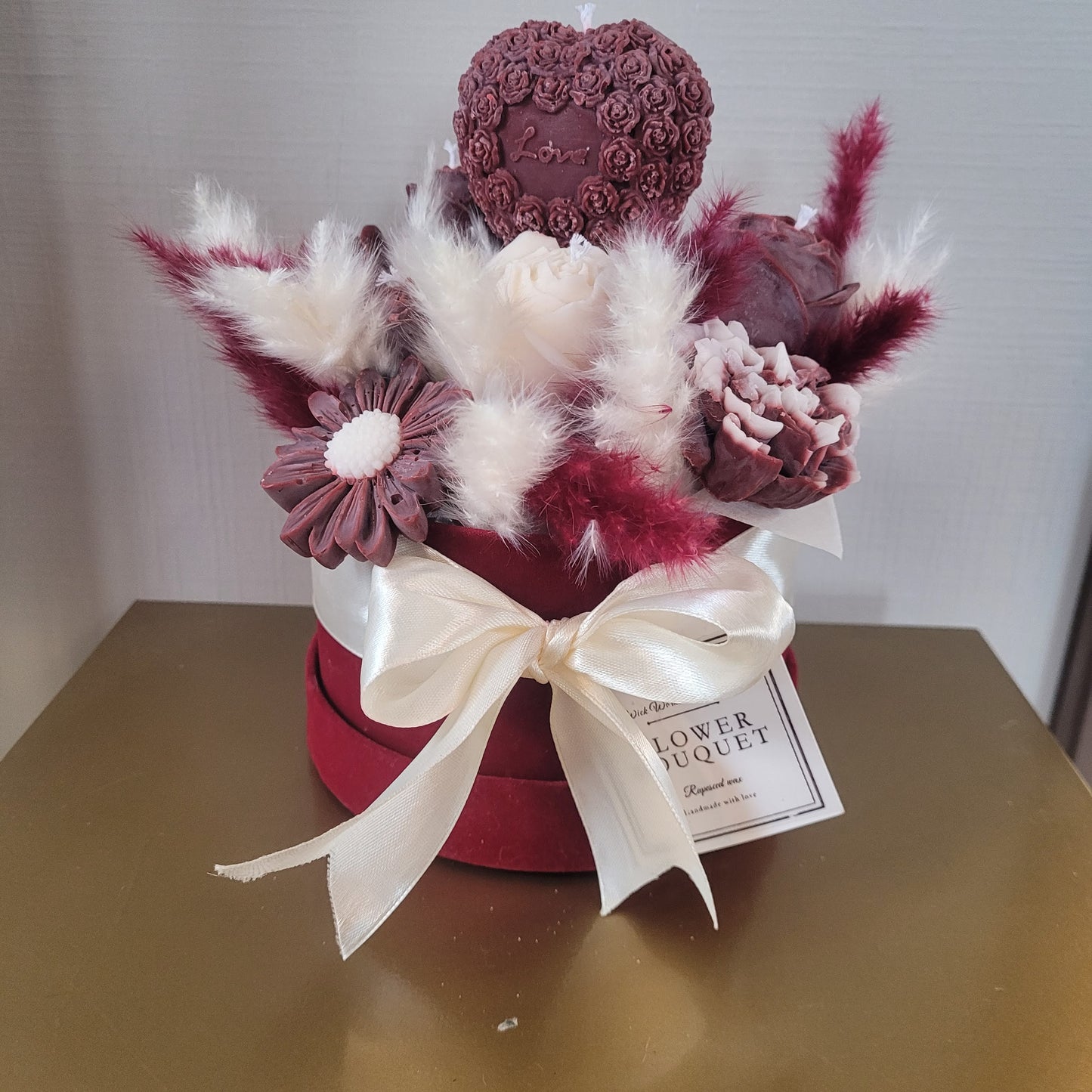 Kaarsboeket Bordeaux