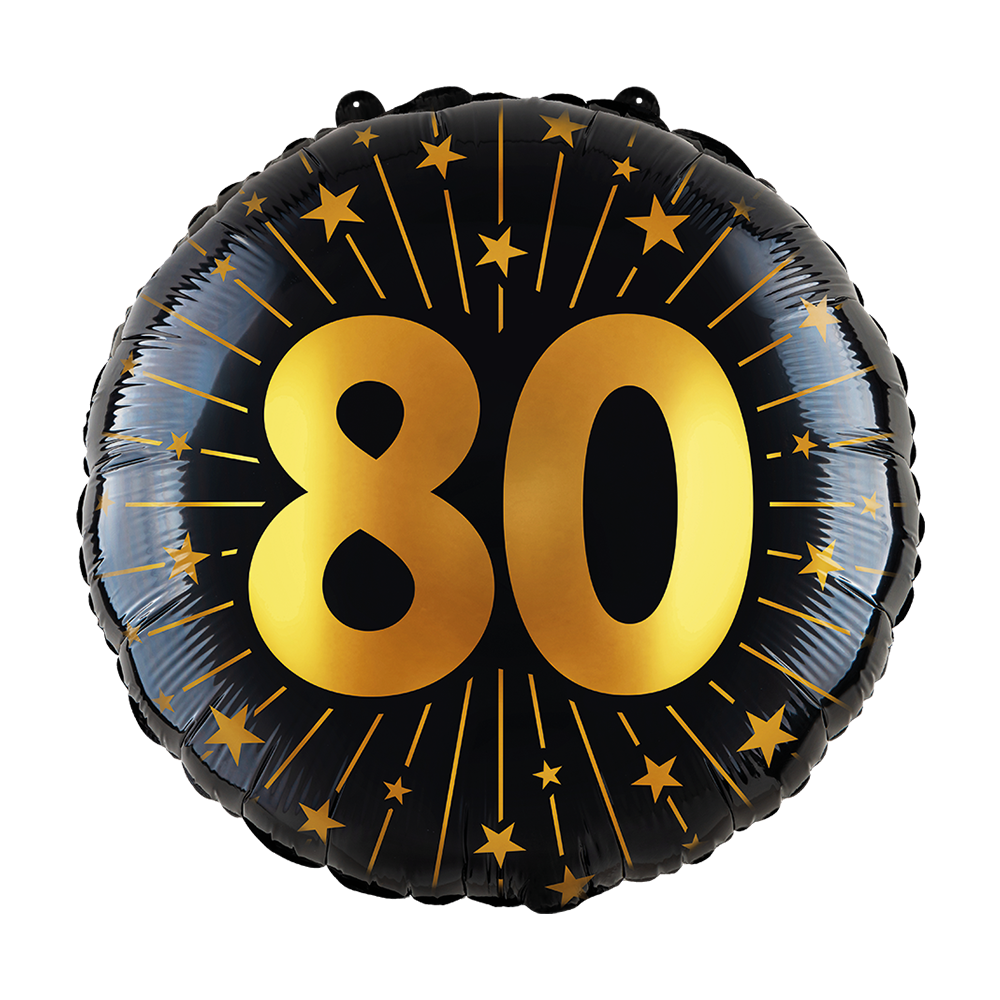 Folieballon inclusief helium - 80 jaar