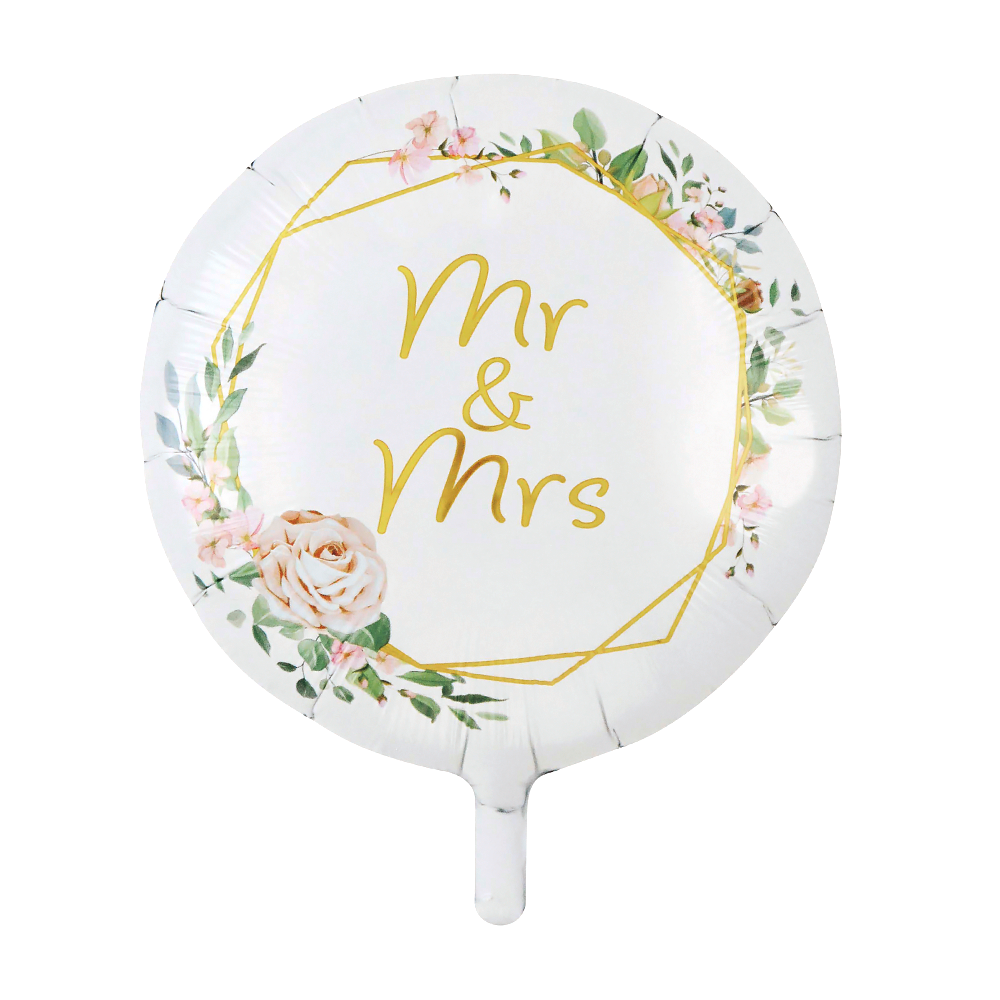 Folieballon inclusief helium - Mr & Mrs bloem - 30 cm