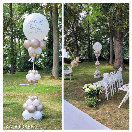 Elegante ballonzuil met eigen tekst