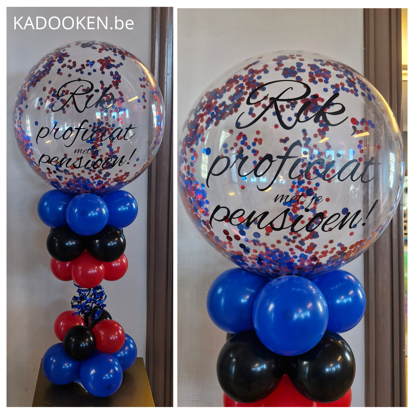Tafelballon Confetti-bubble met eigen tekst - Pensioen