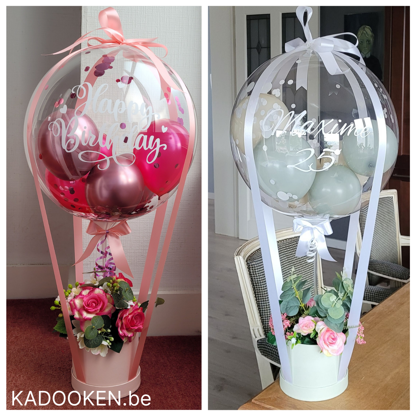 Luchtballon met bloemen