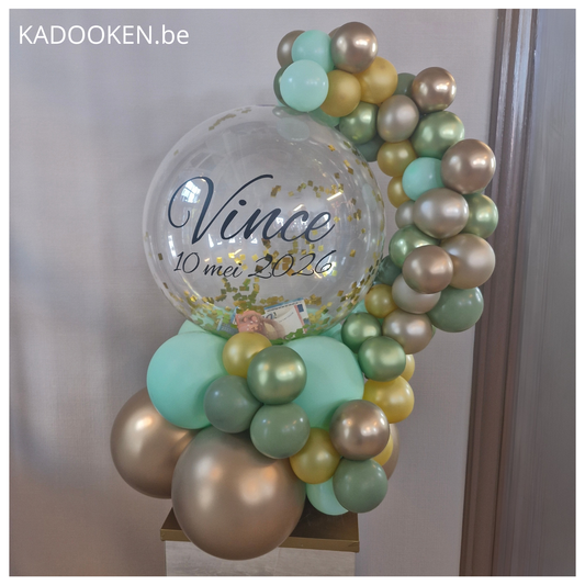 Geld of geschenkballon met eigen tekst - Organic
