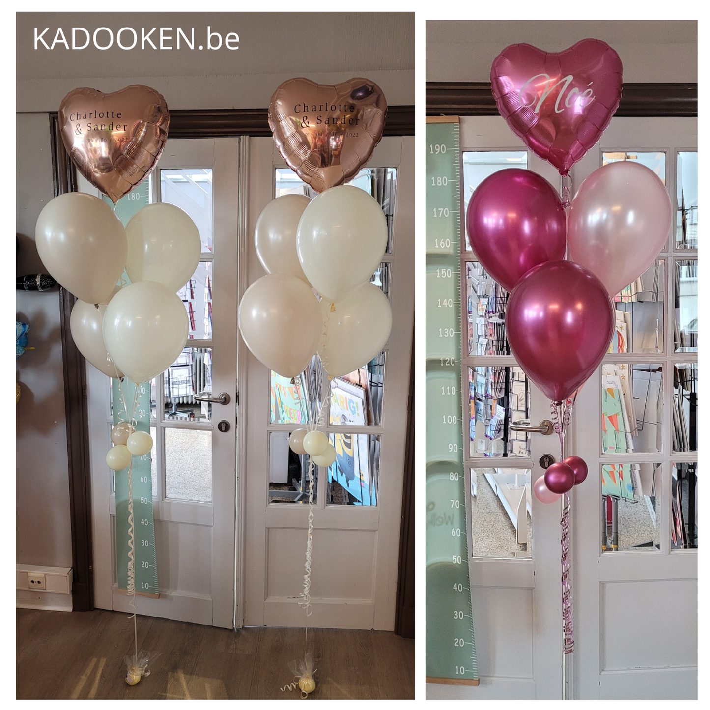 Ballonboeket met eigen tekst (prijs is voor 1 boeket)