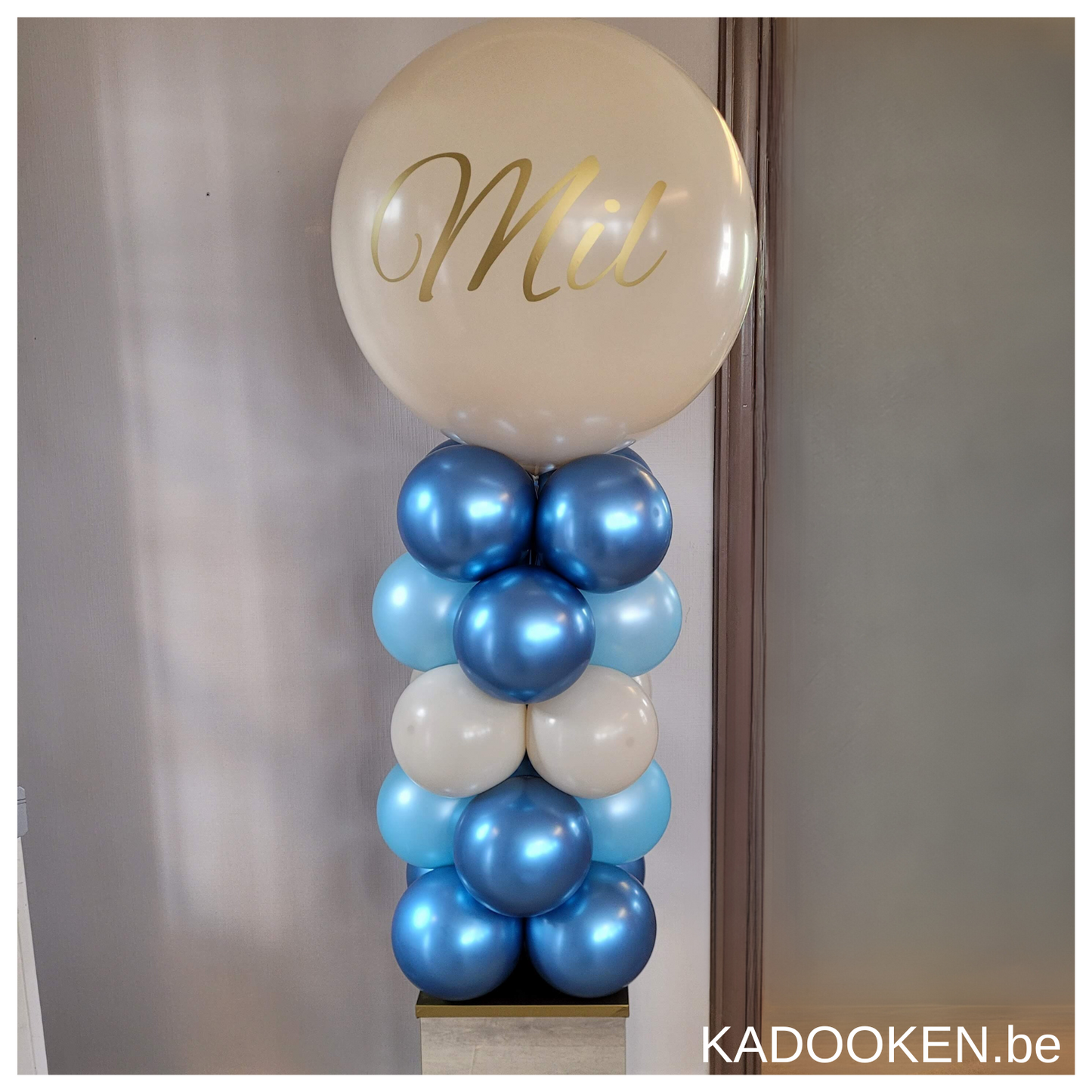 Mini-ballonzuil met eigen tekst