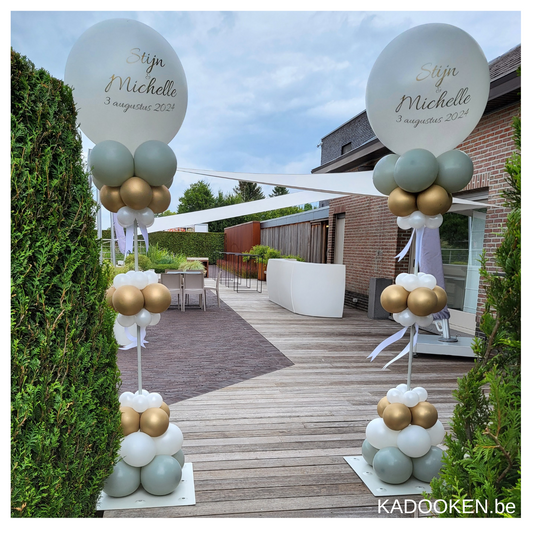 Elegante ballonzuil met eigen tekst