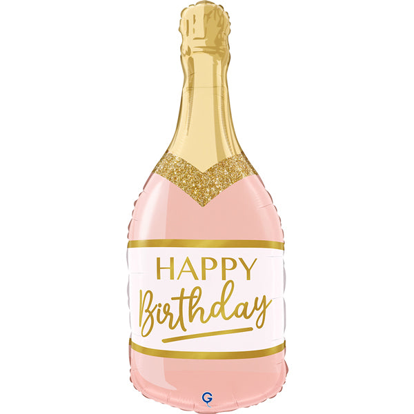 Folieballon Champagne Pink HBD