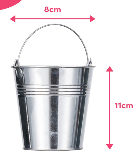Ballonbloem in zilverkleurig emmertje
