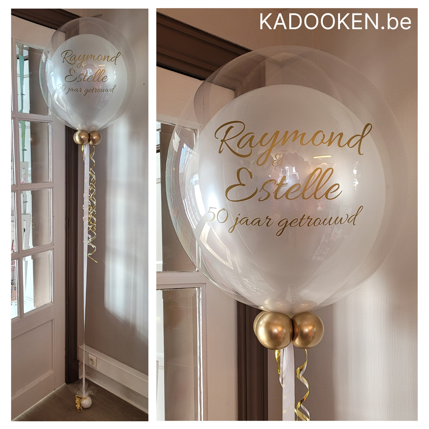 Standaard Bubble ballon met namen koppel en ...jaar getrouwd