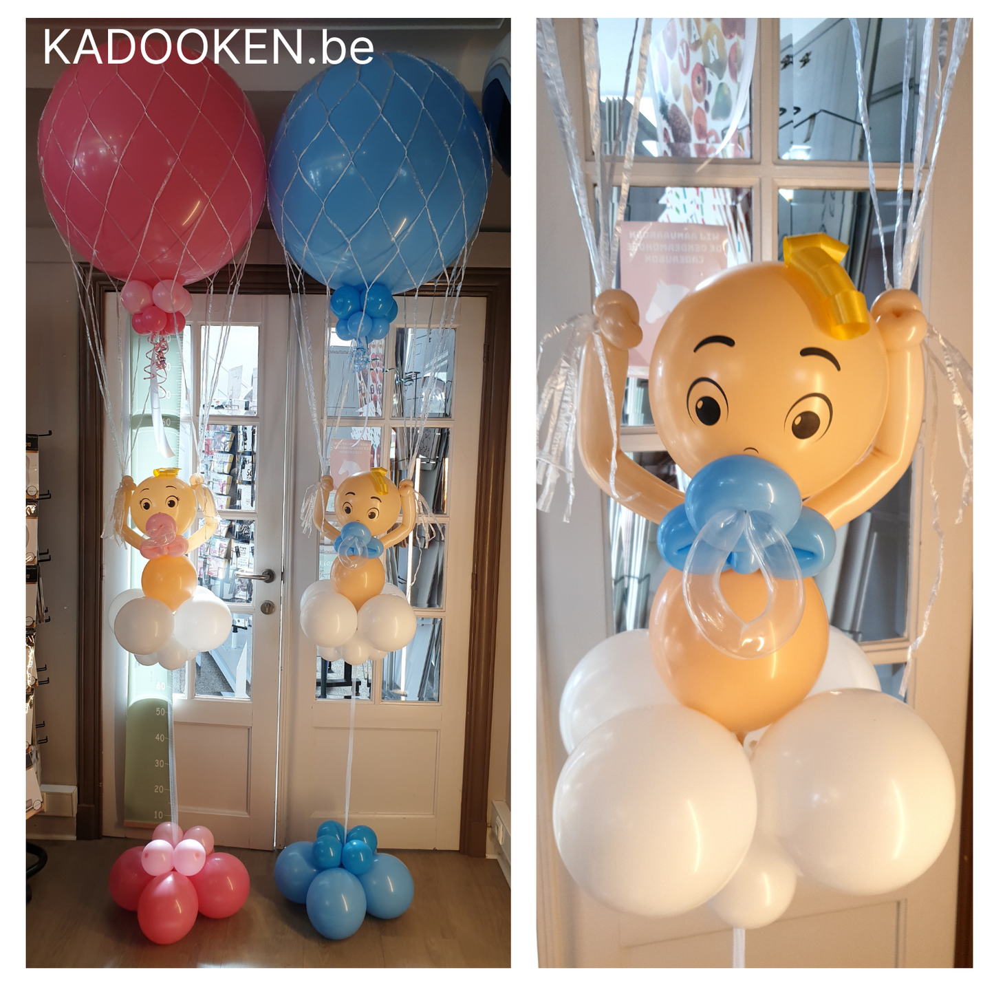 Grote ballonbaby op wolk