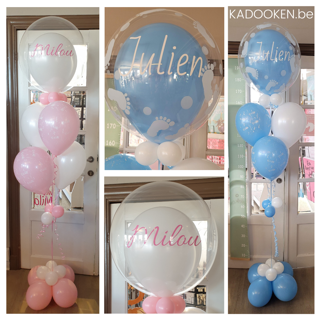 zelf opleggen Tijdreeksen Bubble ballon gepersonaliseerd met naam en geboortedatum – KADOOKEN.be