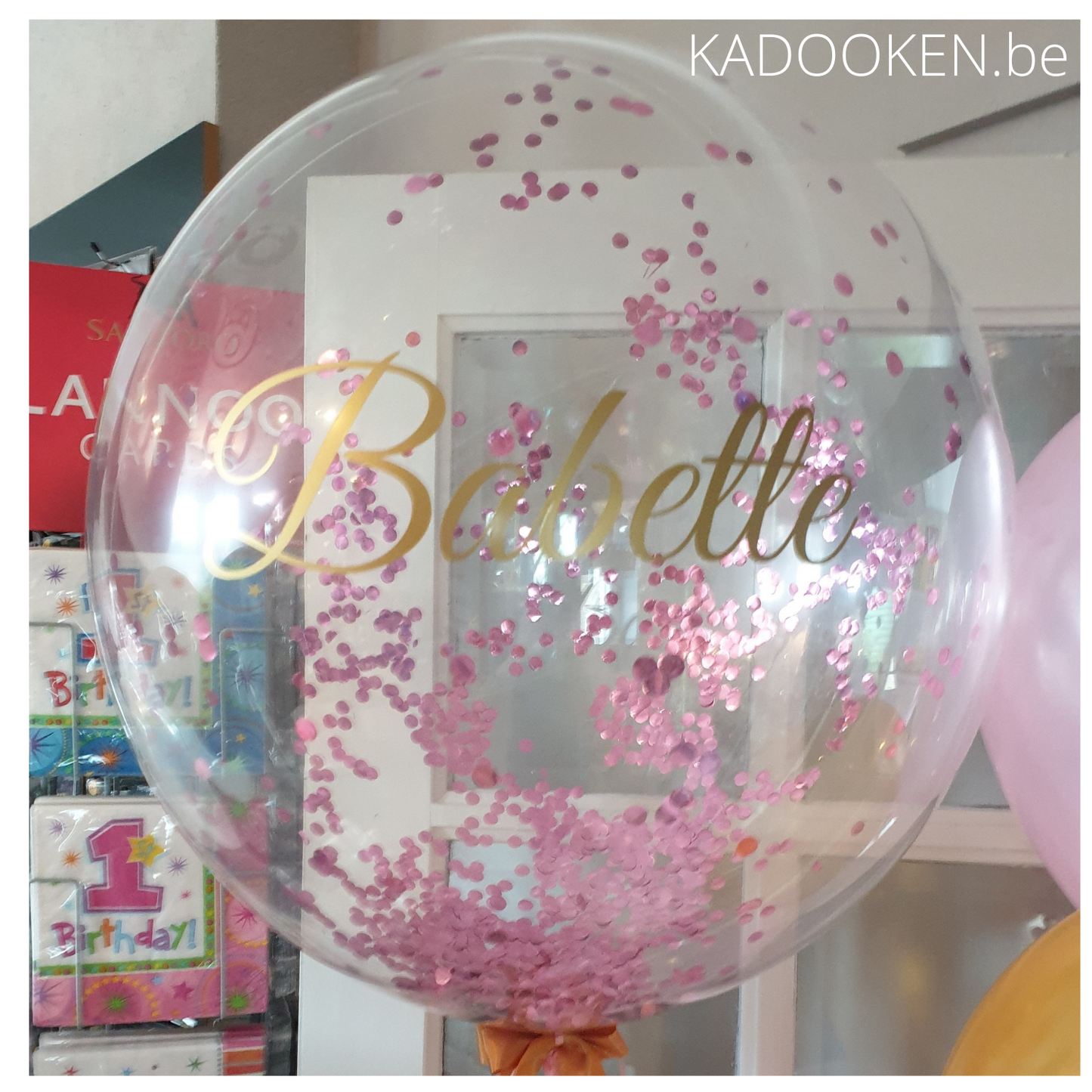 Standaard Confetti-Bubble ballon met eigen tekst