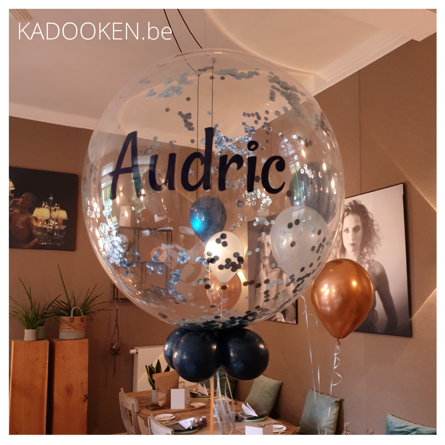 Standaard Confetti-Bubble ballon met eigen tekst