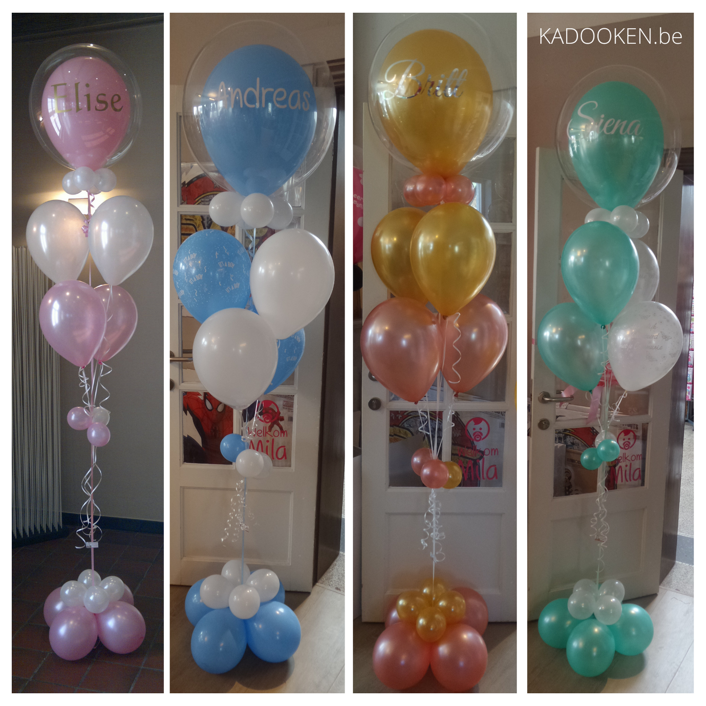 Bubble ballonboeket met eigen tekst