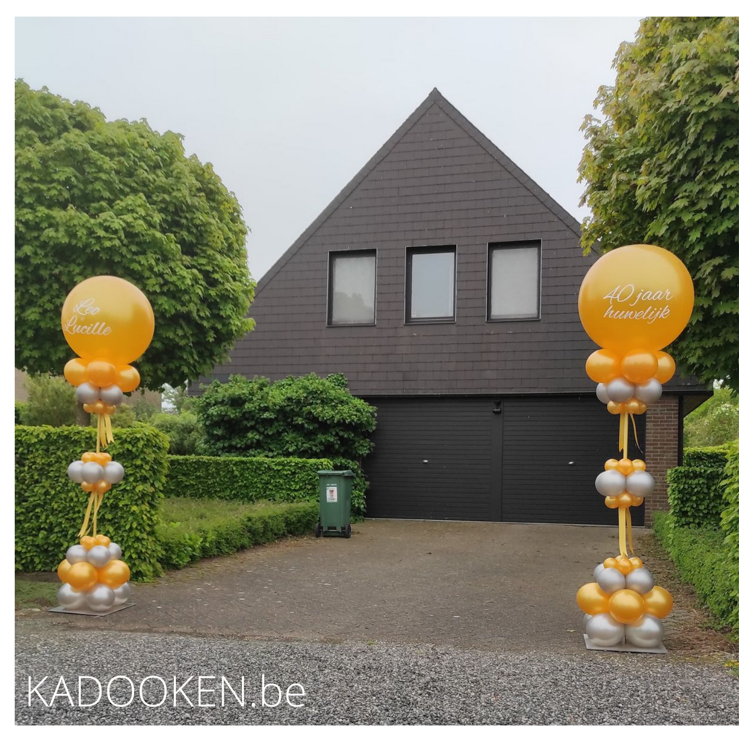 Elegante ballonzuil met eigen tekst