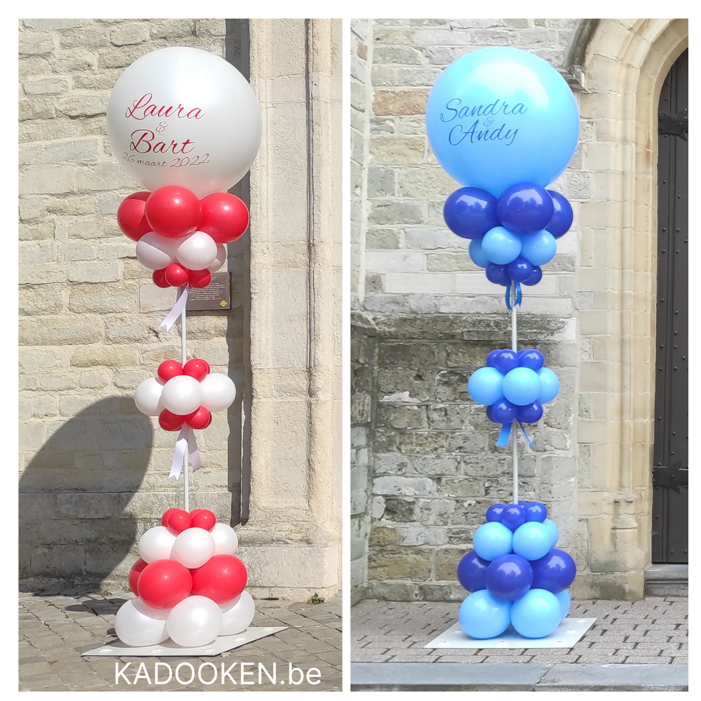 Elegante ballonzuil met eigen tekst