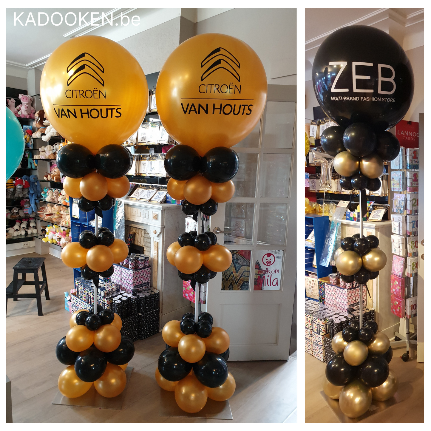 Elegante ballonzuil met eigen tekst/logo