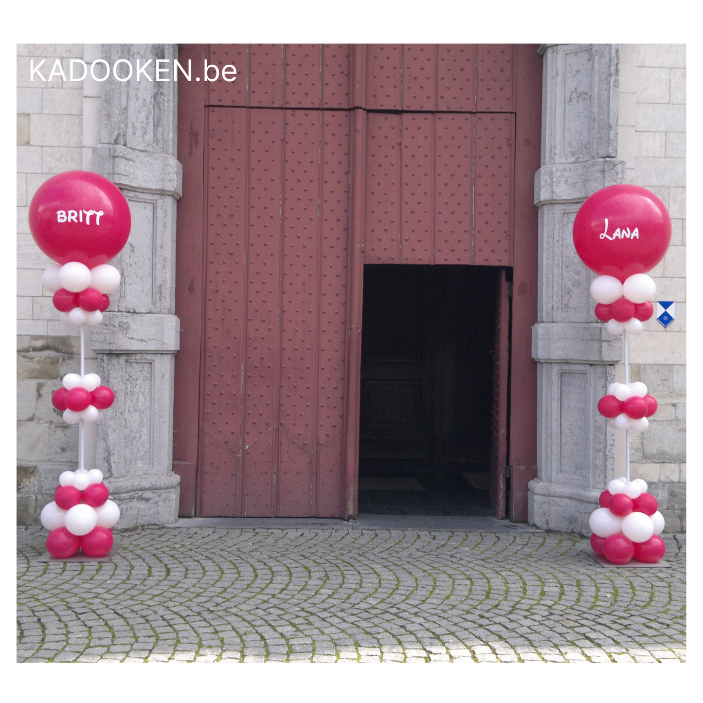 Elegante ballonzuil met eigen tekst