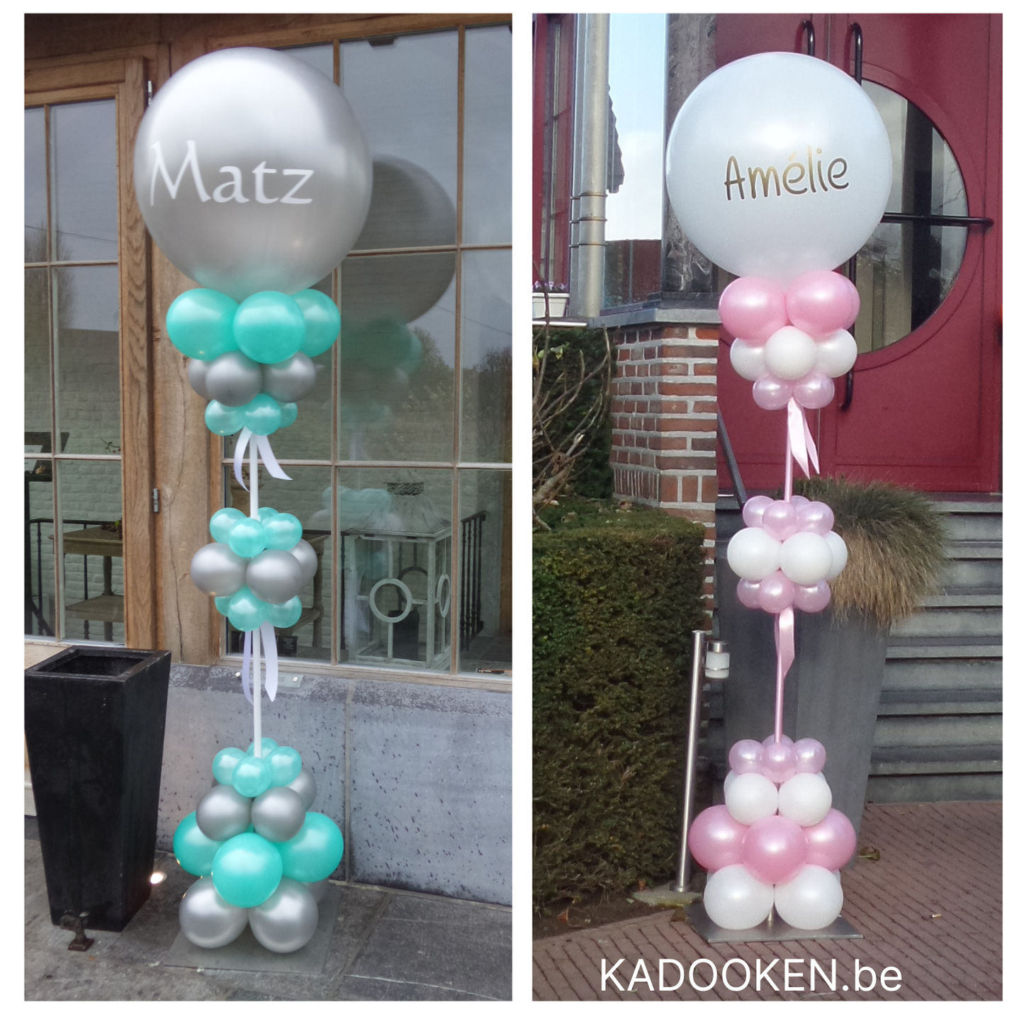 Elegante ballonzuil met eigen tekst