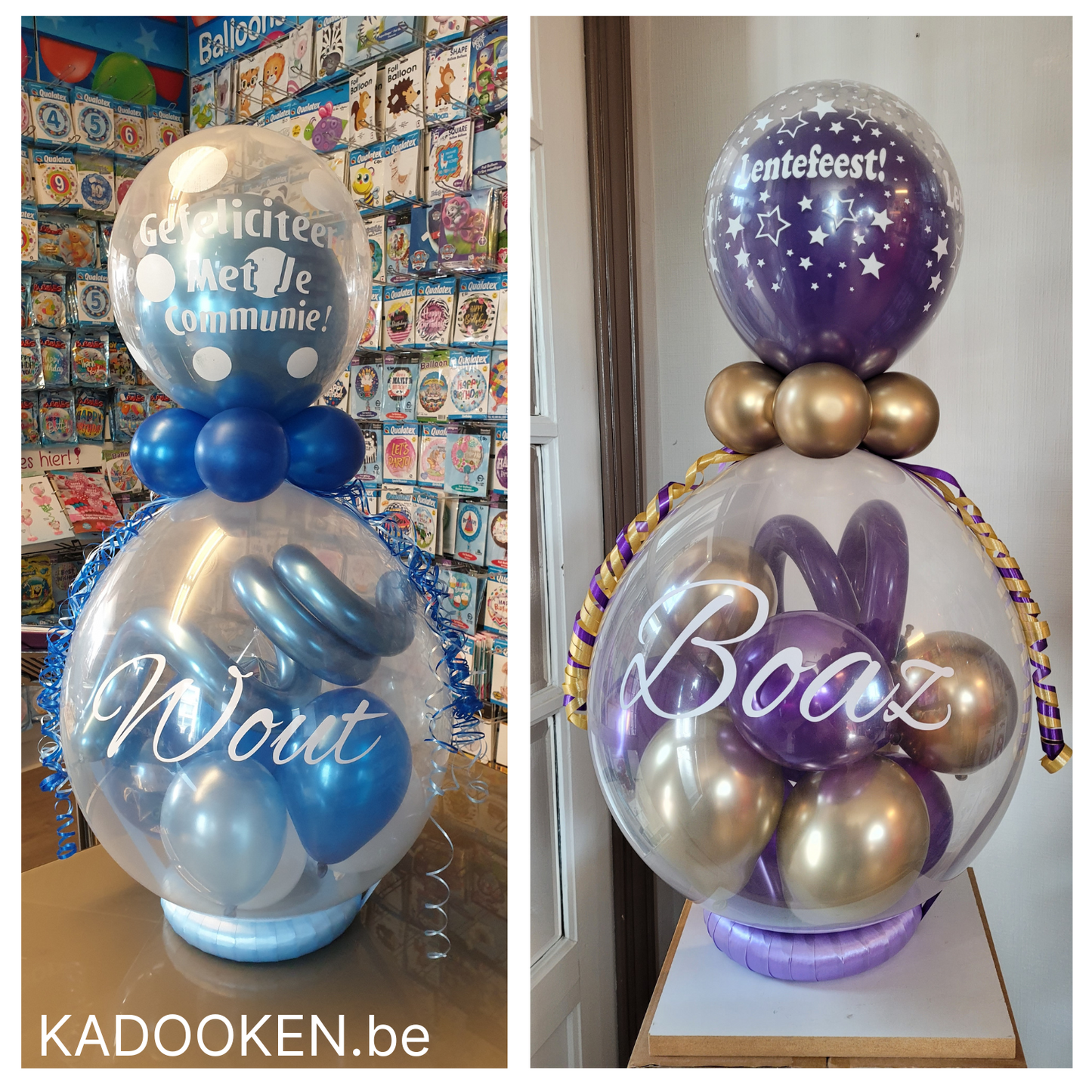 Geldballon/geschenkballon Communie met eigen tekst