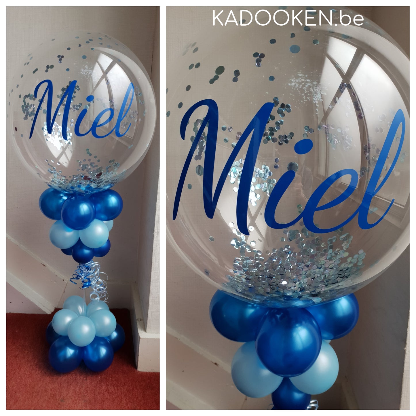 Tafelballon Confetti-bubble met eigen tekst