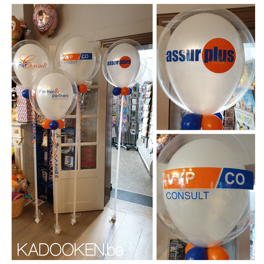 Standaard bubble heliumballon met eigen tekst/logo