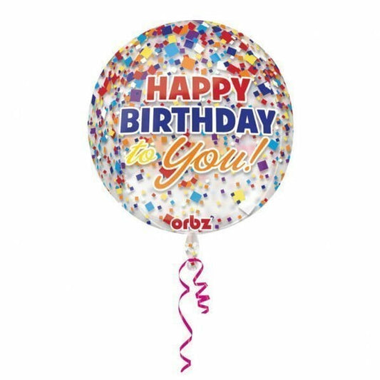 Standaard HAPPY BIRTHDAY ORBZ ballon