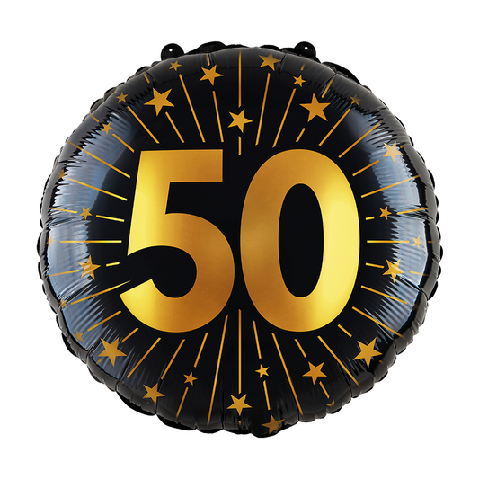 Folieballon inclusief helium - 50 jaar zwart