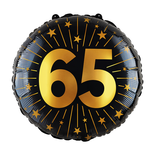 Folieballon inclusief helium - 65 jaar