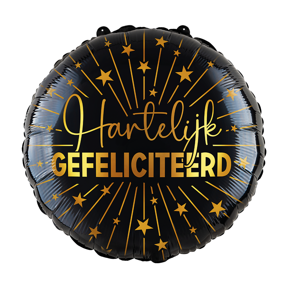 Folieballon inclusief helium - Hartelijk Gefeliciteerd