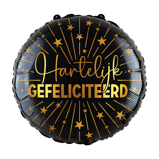 Folieballon inclusief helium - Hartelijk Gefeliciteerd