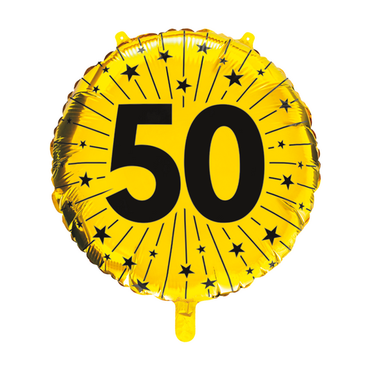 Folieballon inclusief helium - 50 jaar goud