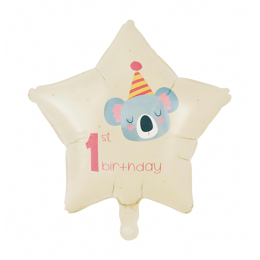 Folieballon inclusief helium - 1st Birthday Koala