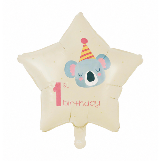 Folieballon inclusief helium - 1st Birthday Koala
