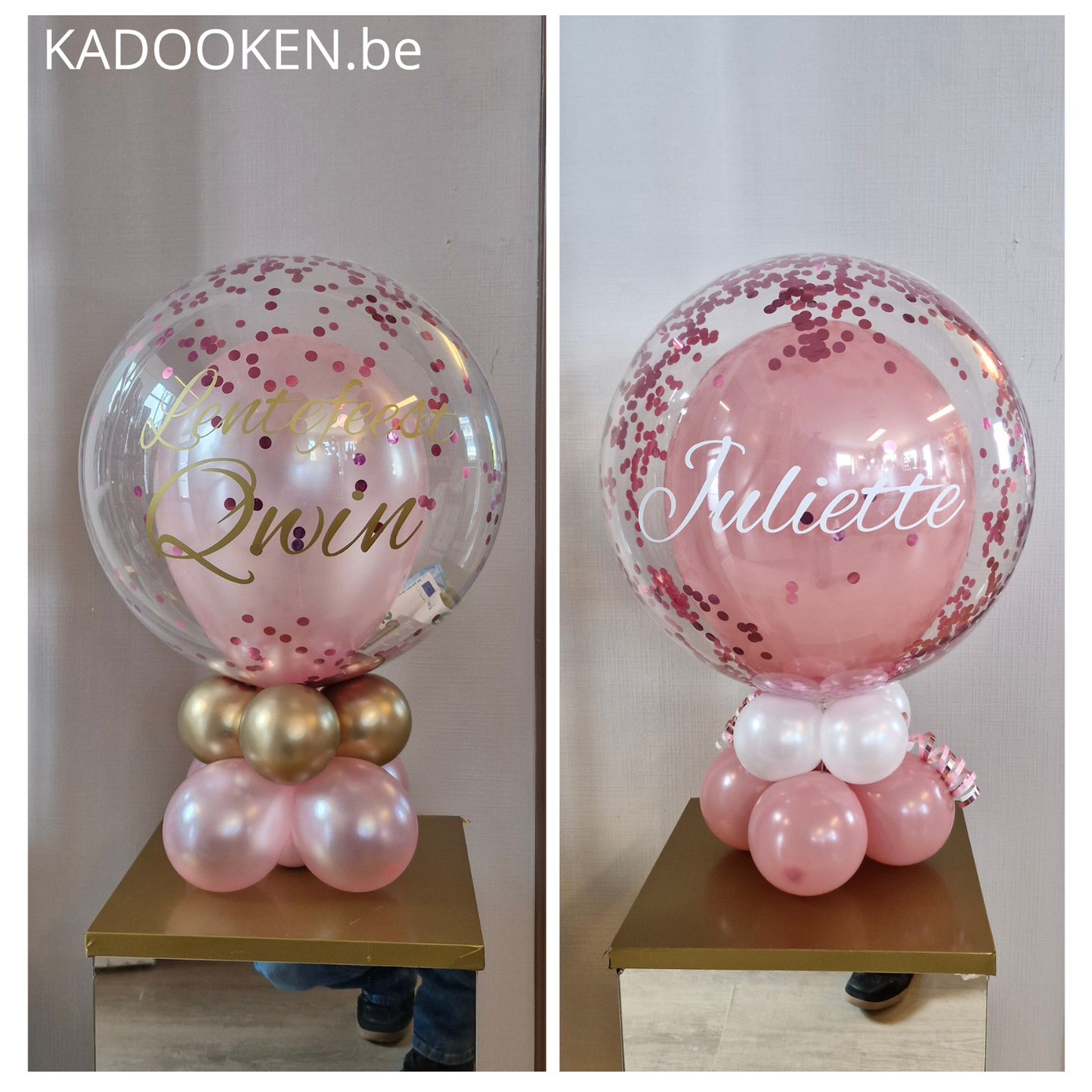 Tafelstukje Bubble met eigen tekst