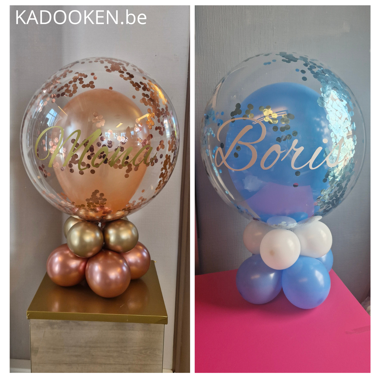 Tafelstukje Bubble met eigen tekst