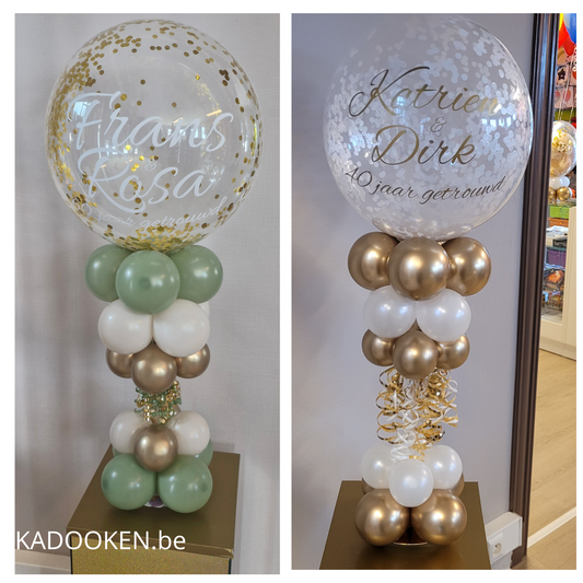 Tafelballon Confetti-bubble met eigen tekst