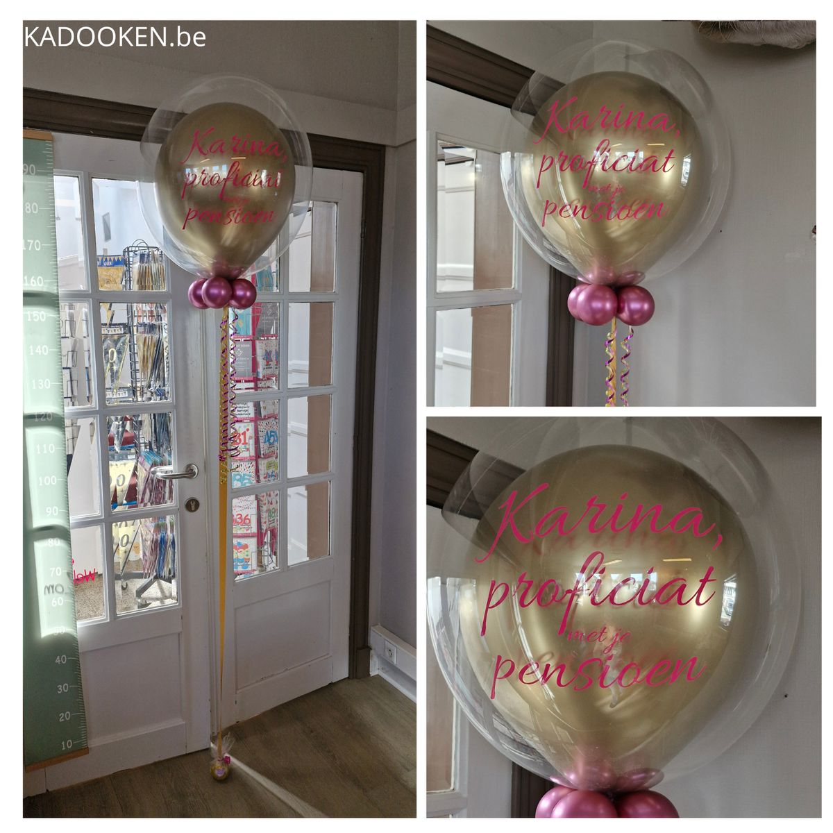 Pensioen bubbleballon met eigen tekst