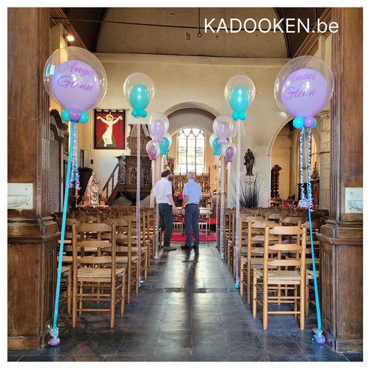 Standaard Bubble ballon met eigen tekst - huwelijk