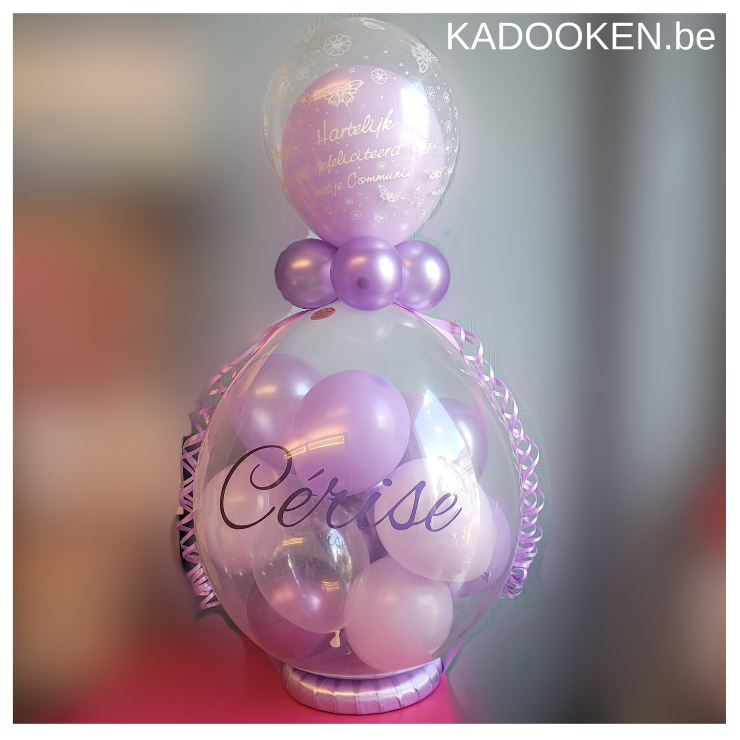 Geldballon/geschenkballon Communie met eigen tekst
