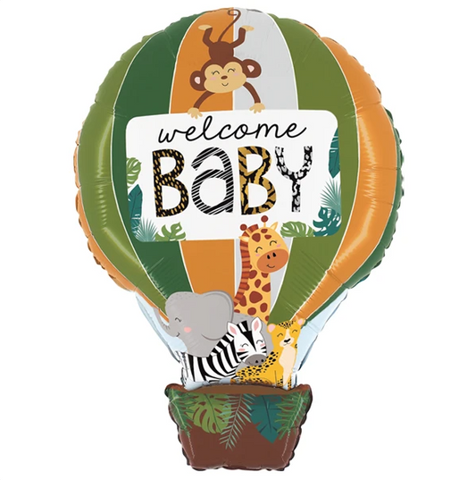 Folieballon inclusief helium - Welcome Baby - Jungle Animals