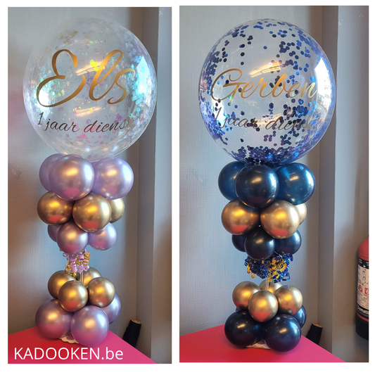 Tafelballon Confetti-bubble met eigen tekst/logo