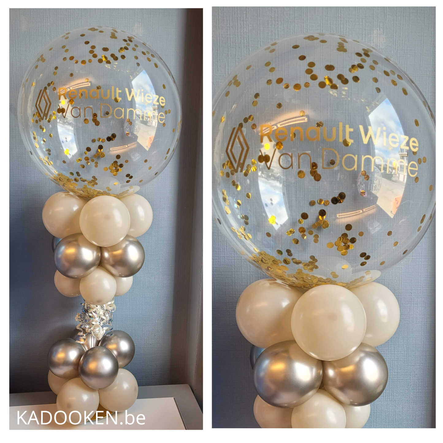 Tafelballon Confetti-bubble met eigen tekst/logo