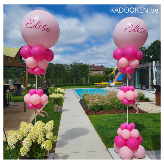 Elegante ballonzuil met eigen tekst