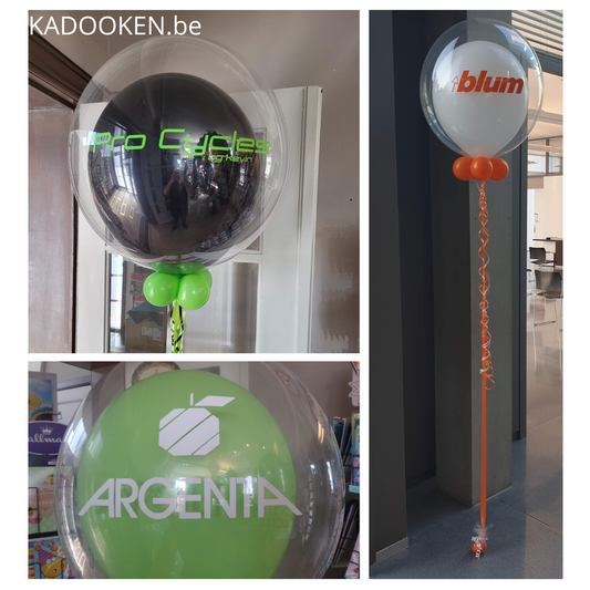 Standaard bubble heliumballon met eigen tekst/logo