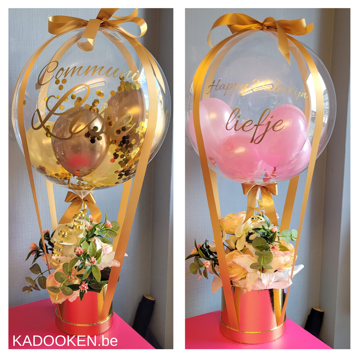 Luchtballon met bloemen
