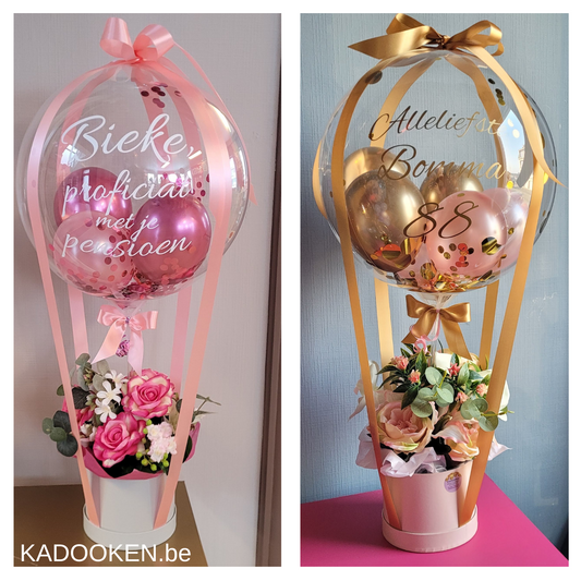 Luchtballon met bloemen