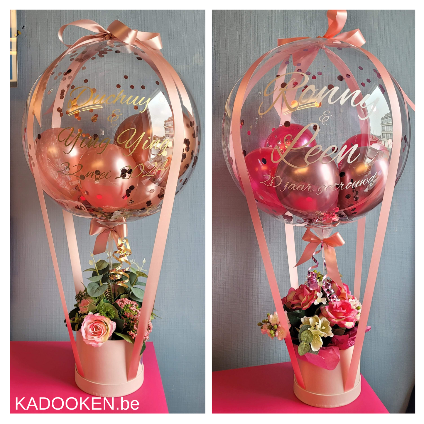 Luchtballon met bloemen