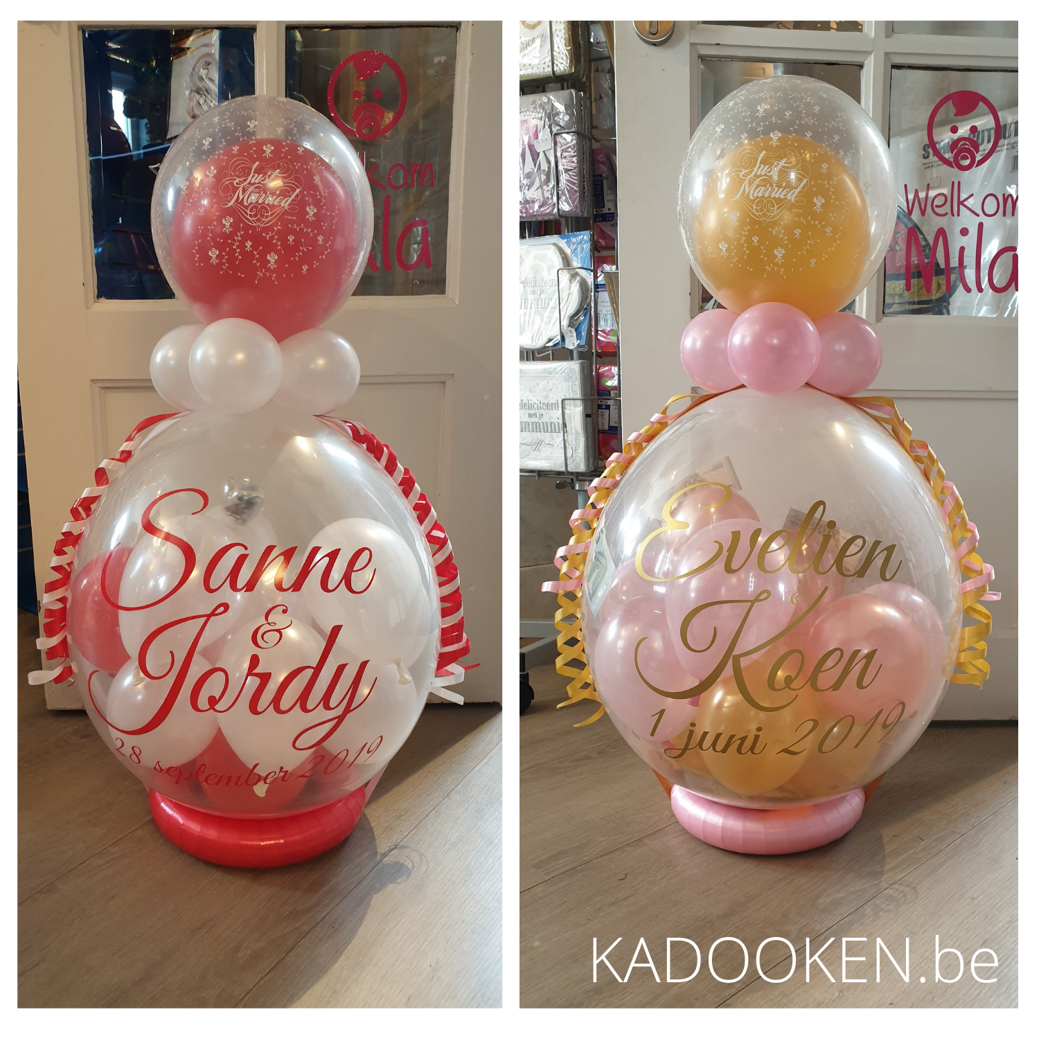 Feest Ijzig Bloeien Geldballon/Geschenkballon Huwelijk - met eigen tekst – KADOOKEN.be