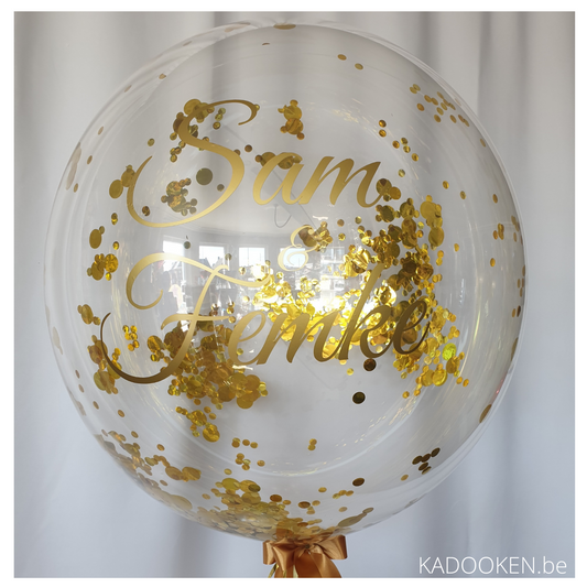 Confetti-Bubble ballon met eigen tekst